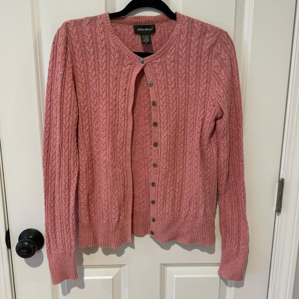 Pink Eddie Bauer Button‎ Cardigan - Size Medium